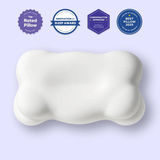 Mellow Sleep | Cloudalign Pillow + FREE Cooling Pillowcase - Ergonomic Cervical Pillow +Dual-Height Memory Foam with Cooling Pillowcase for Side Back & Stomach Sleepers Best Pillow 2025 Awarded
