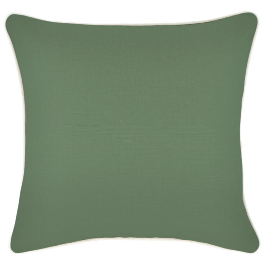 Cushion Cover-With Piping-Solid Dusty Green-45cm x 45cm